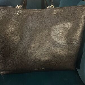 Rebecca Minkoff Dark black Leather purse Tote w chain and leather strapes